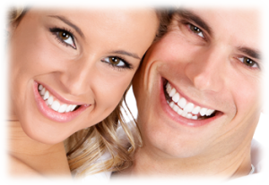 a couple with white teeth