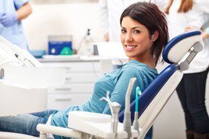 patient in dental exam room
