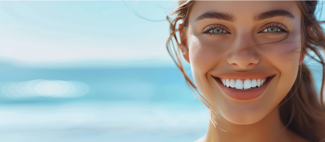 Patient with a chipped tooth receiving emergency dental care at Shine Dental in Syosset during the summer