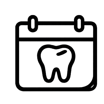 Fewer dental visits dental implant icon