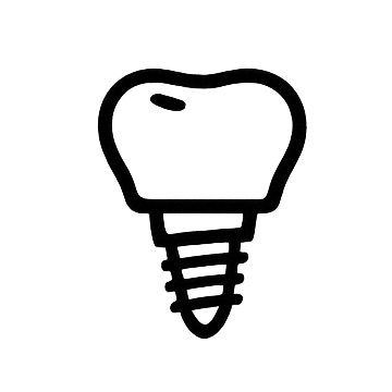 Strong bite support dental implant icon